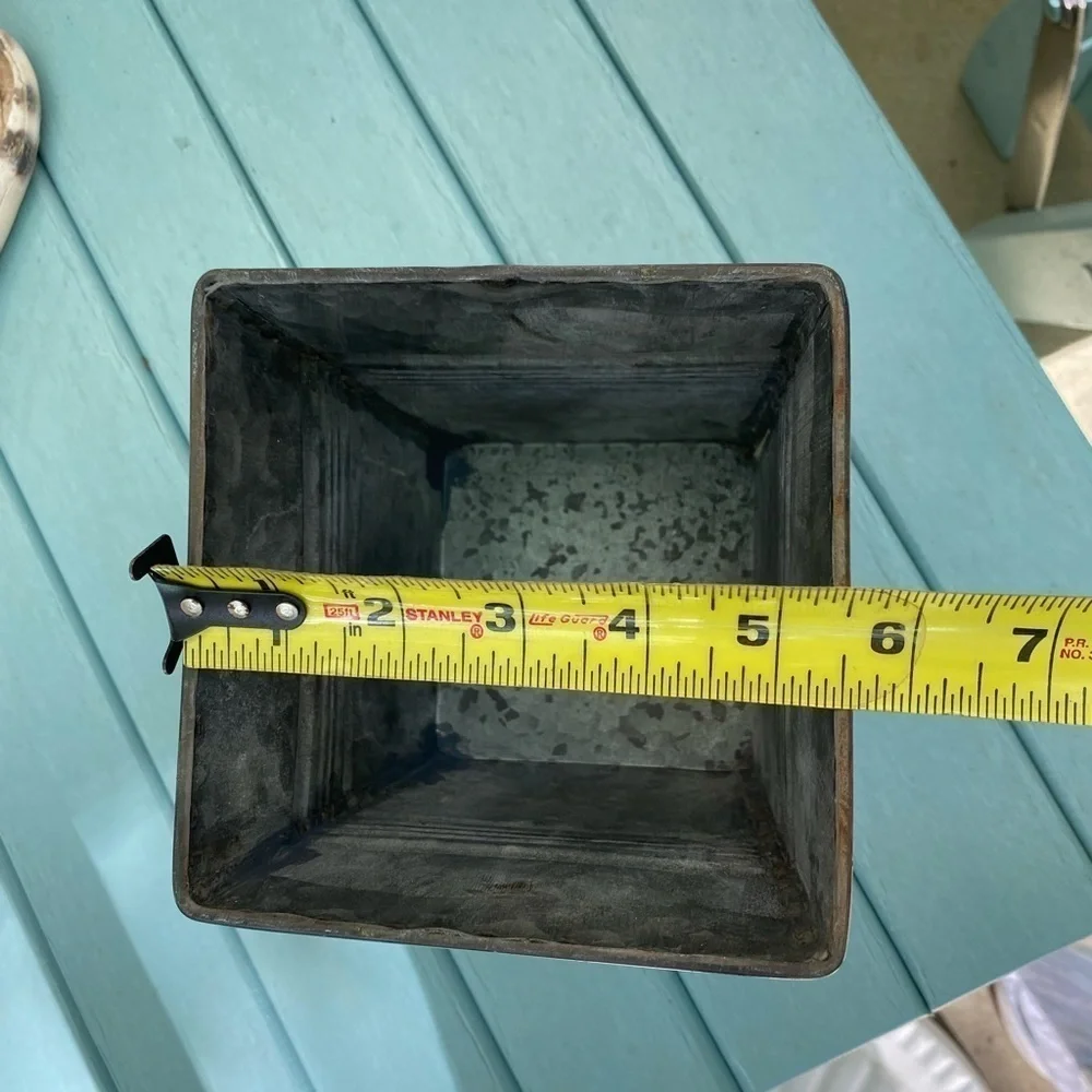 Galvanized Metal Container 5.5” square, 5.5” tall, 4” square bottom. - Picture 7 of 7